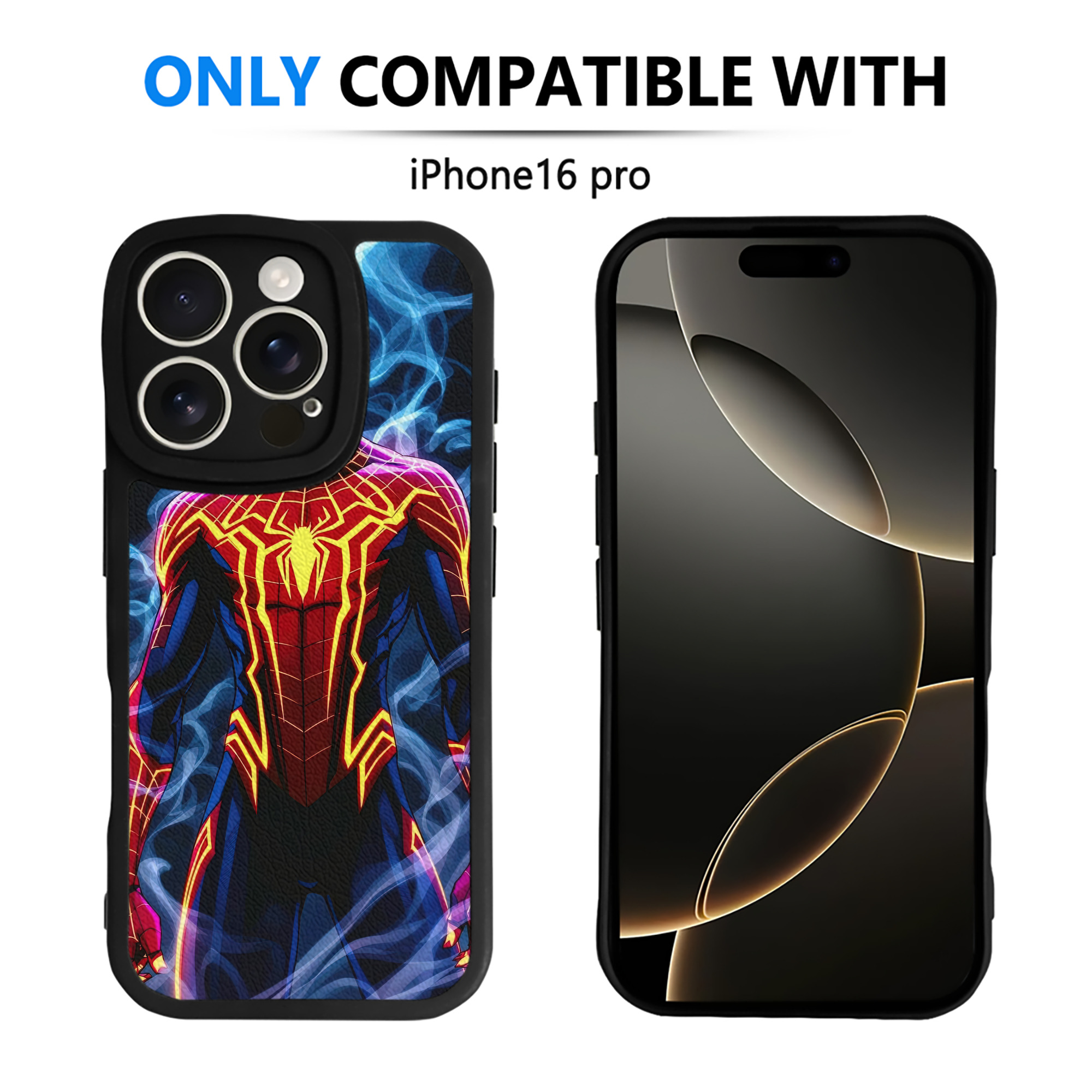 （画像用） Spider Man スパイダーマン 【iPhone 16シリーズ対応】シリコンスマホケース（レザー調） 材質：シリコン